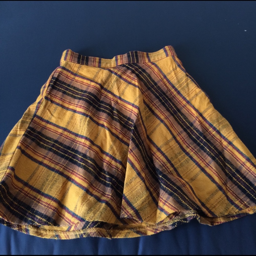 Yellow plaid skirt