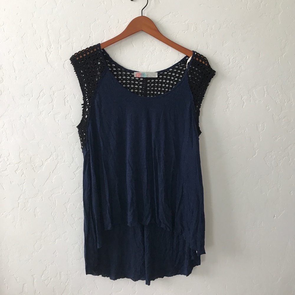 Like new Free people crochet back tee