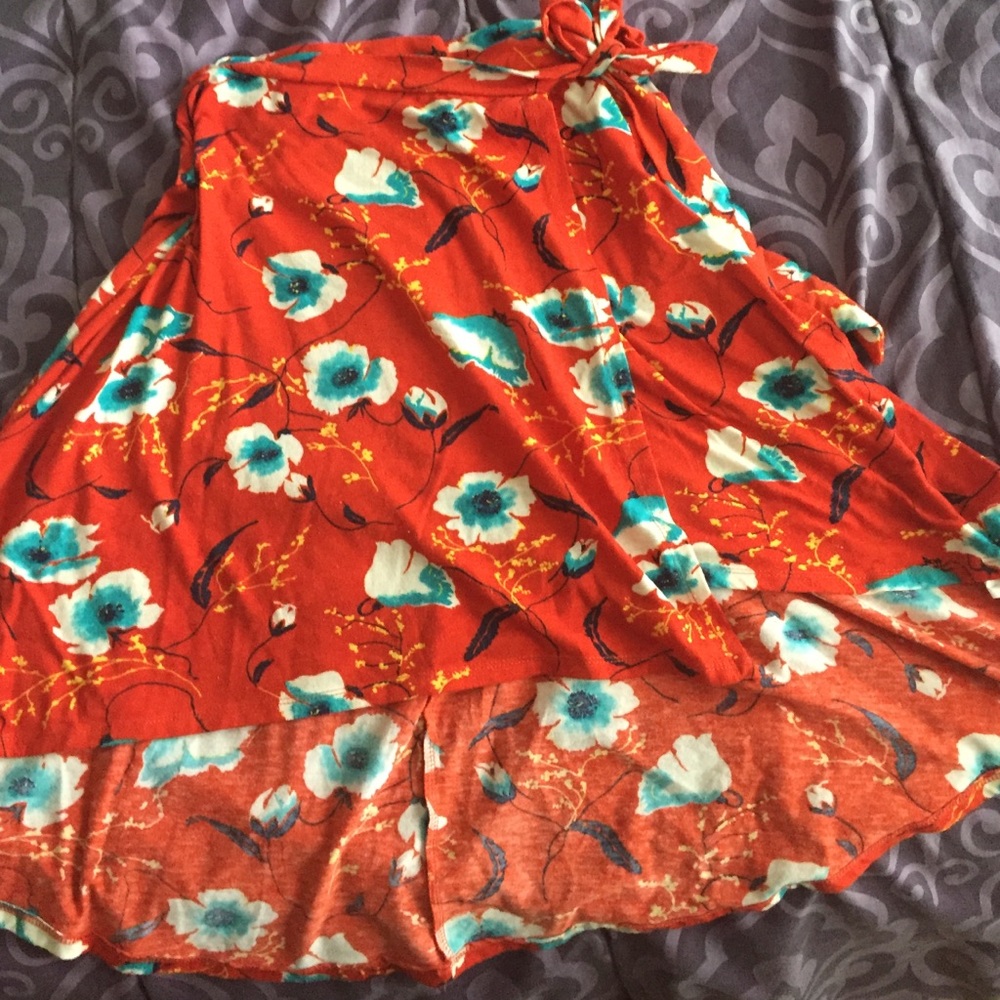 Orange wrap skirt