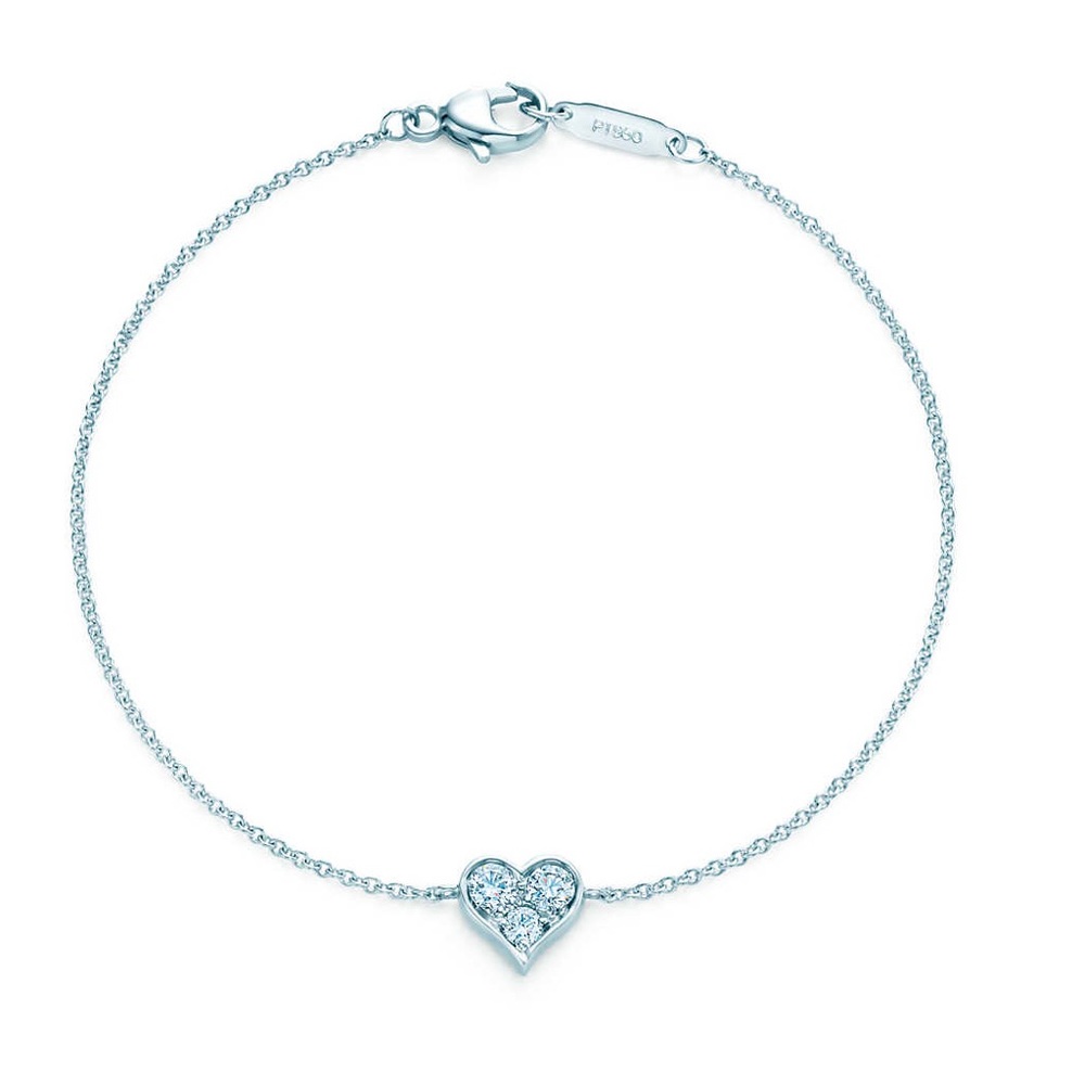 Tiffany Hearts Bracelet in platinum with diamond pt950