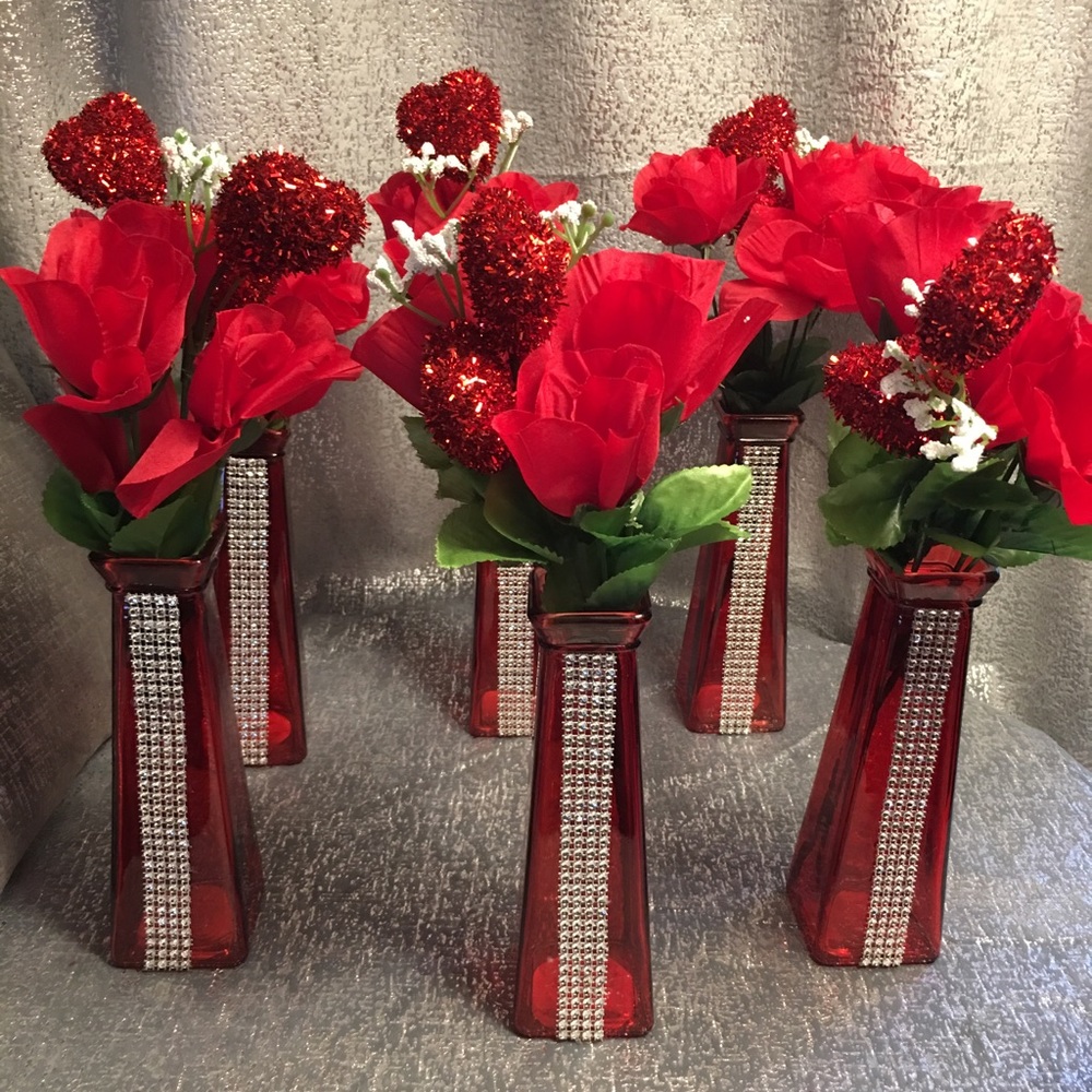 6 vases , flowers , centerpiece🌺