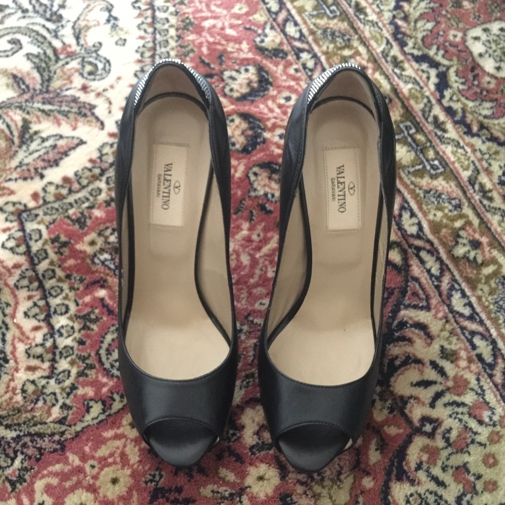 Sale!  Valentino black pumps with rhinestones