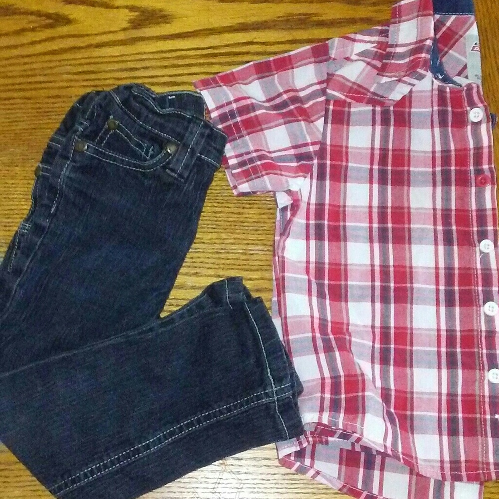 Authentic Dickies Shirt w/ Skinny Denim Jeans