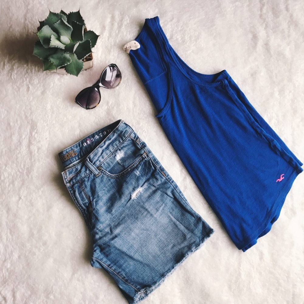 Billabong // long distressed denim shorts