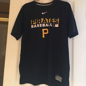 Men's Nike Pittsburgh Pirates MLB Dri-Fit Short Sleeve Black Tee Shirt