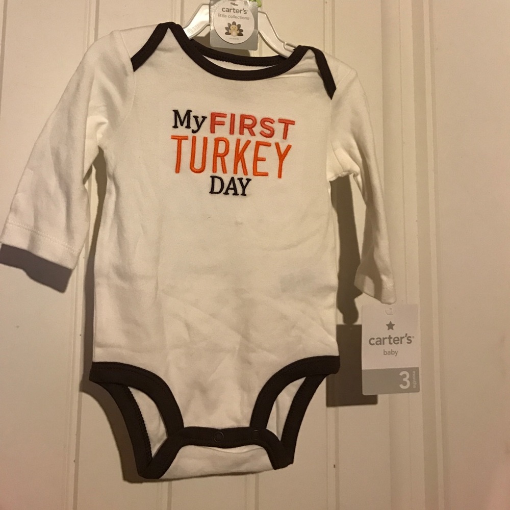 Carter's turkey day bodysuit size 3 months NWT