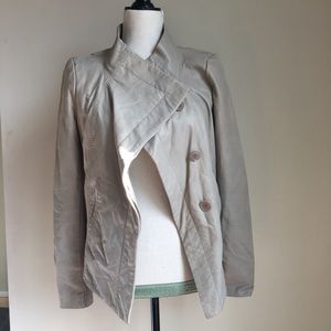 BCBG beige leather jacket S Small