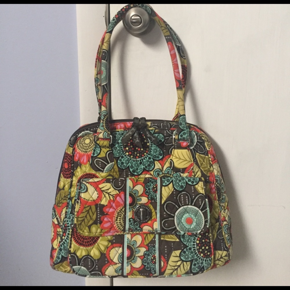 Vera Bradley Flower Shower turn lock satchel