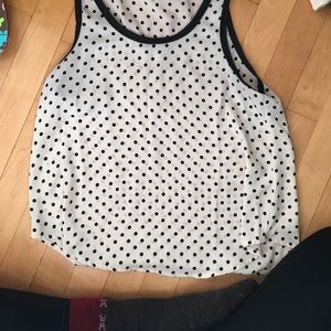 Black and white polka dot tank top