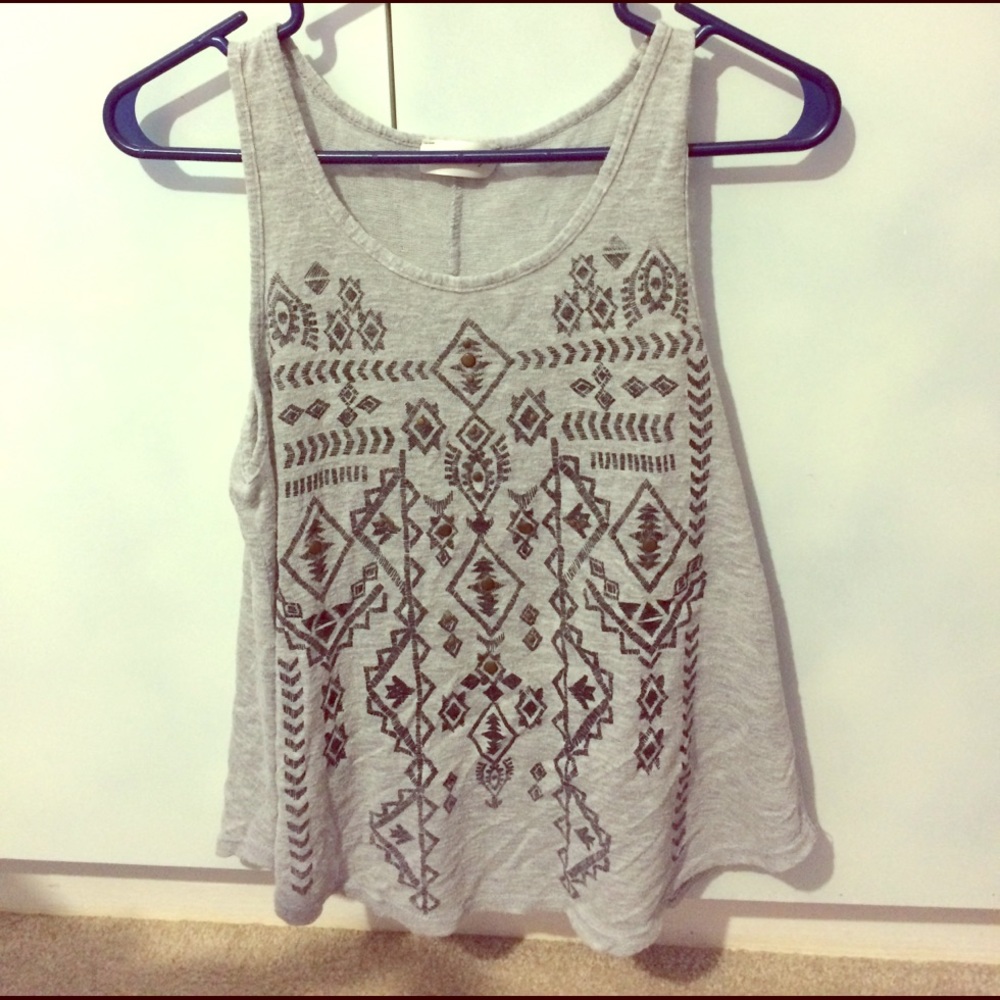 Poetry gray printed tank top