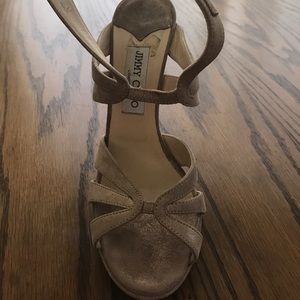 Jimmy Choo Champagne/Gold scrappy heels