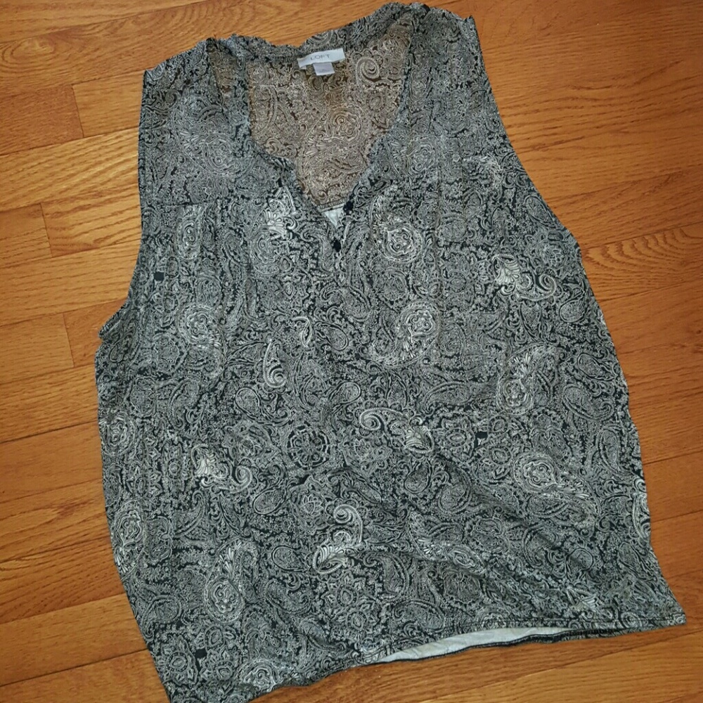 Mixed media paisley blouse