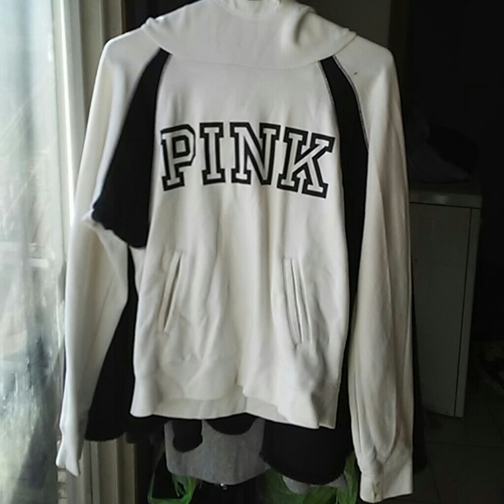 Black n white PINK hoodie