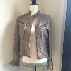 Stella & Jamie beige leather jacket S Small