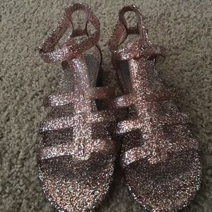 Pink glitter sandals