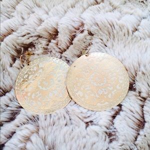 Pale rose and gold printed earrings