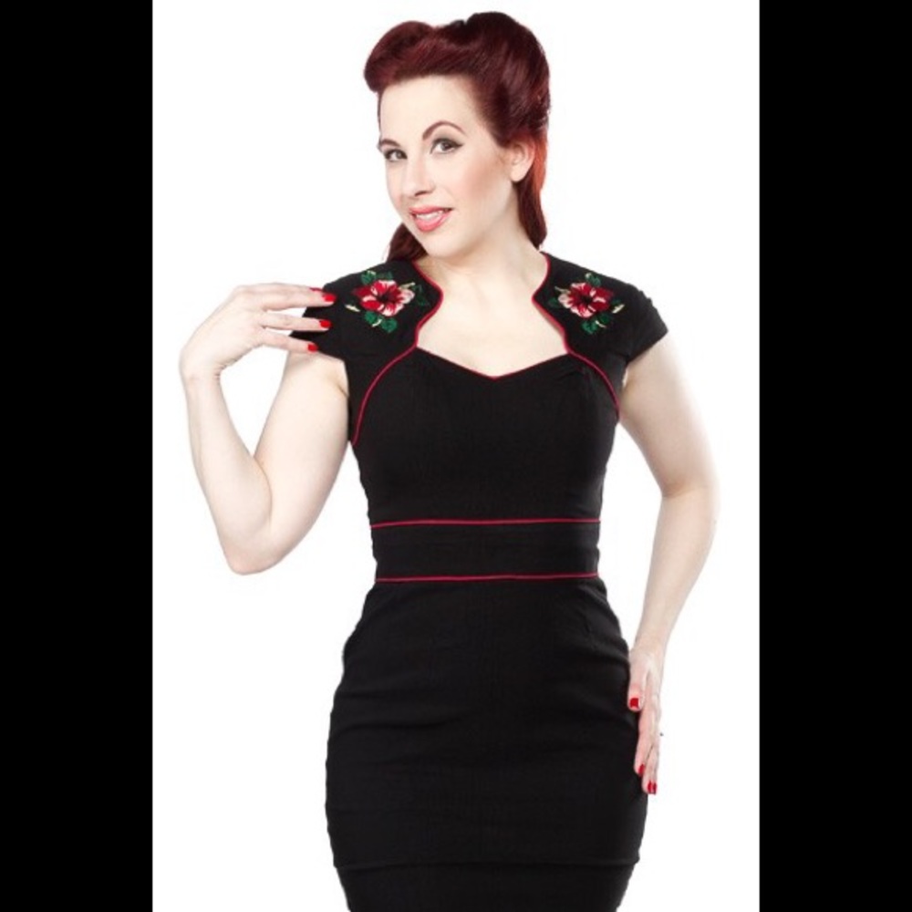 Hibiscus Hell Bunny Vixen Pinup Dress Small