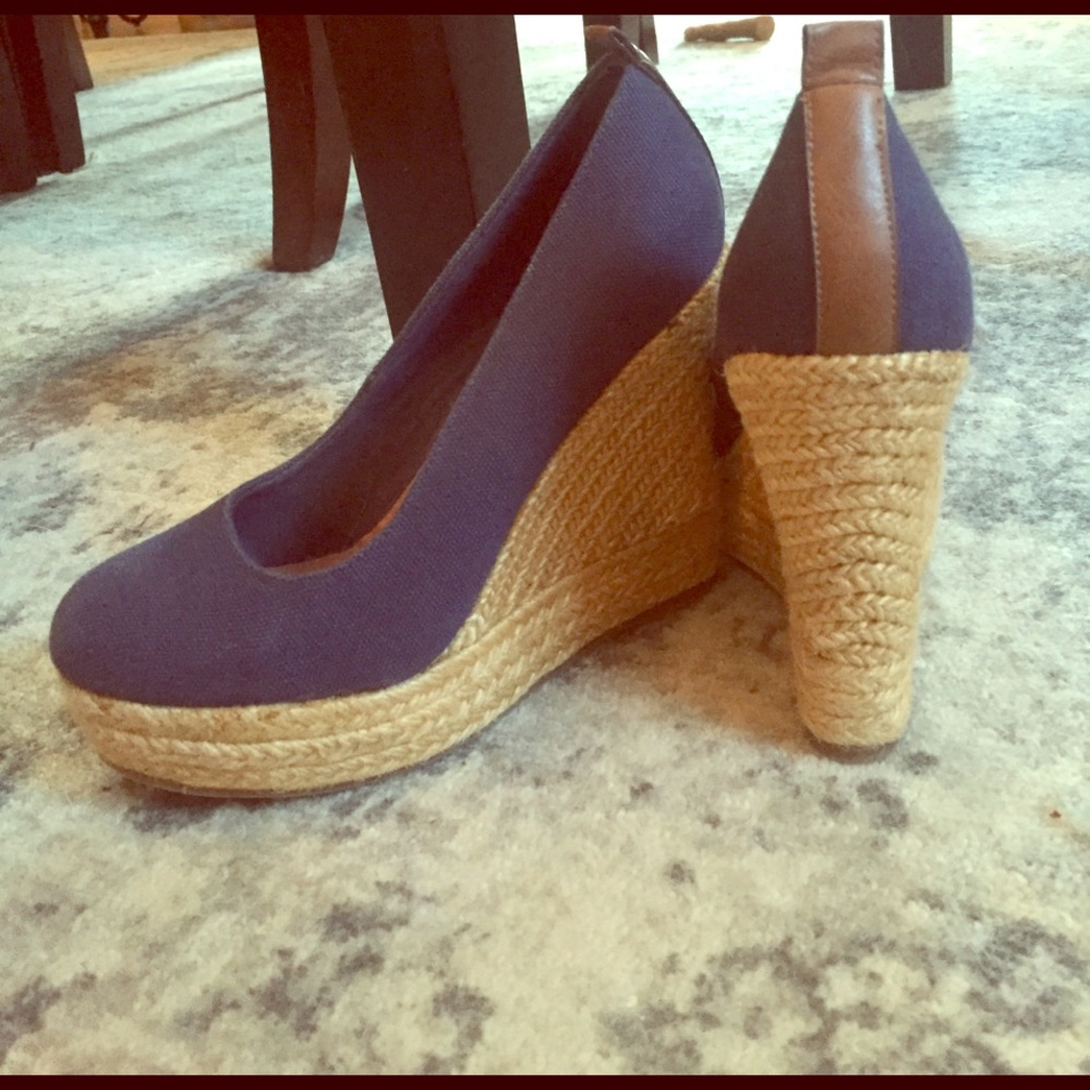Navy blue Aldo wedges