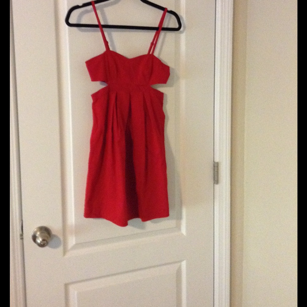 Sparkle and Fade Red Cutout Dress