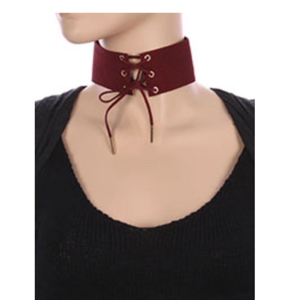 Burgundy corset choker 💋❤️