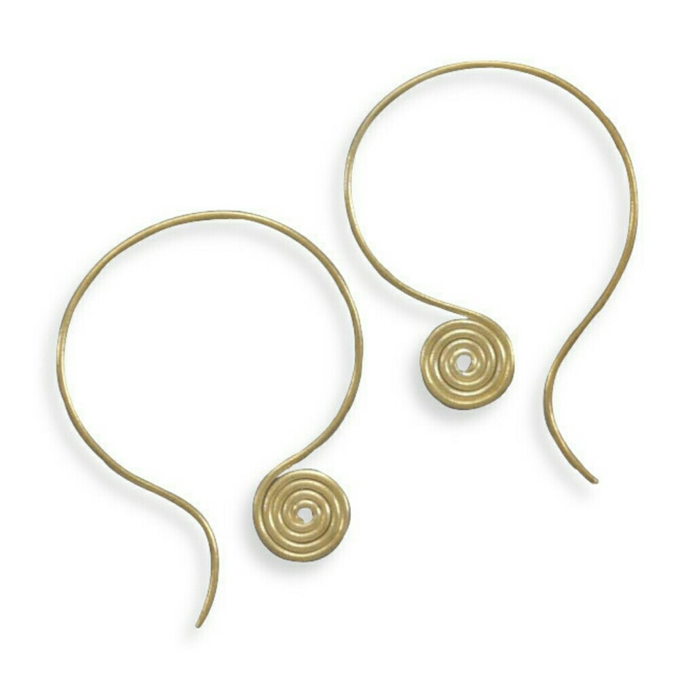 14K Gold Plated Coil Design Earrings