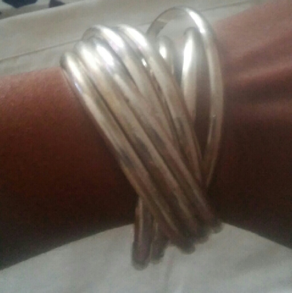 Silver bangle bracelet