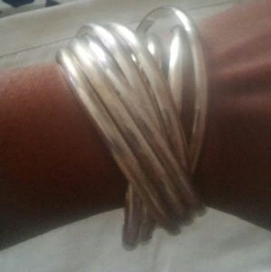 Silver bangle bracelet