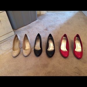 Three pairs of comfort plus Karmen pumps