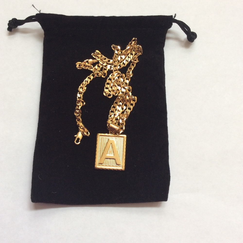 New 18k gold " A " necklace