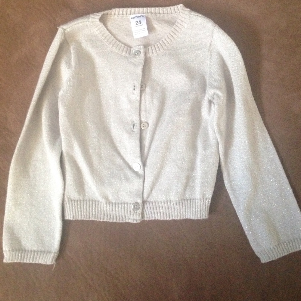 Carter's grey shimmer cardigan 24 months