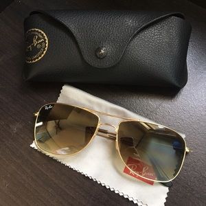 Rayban caravan gold sunglasses
