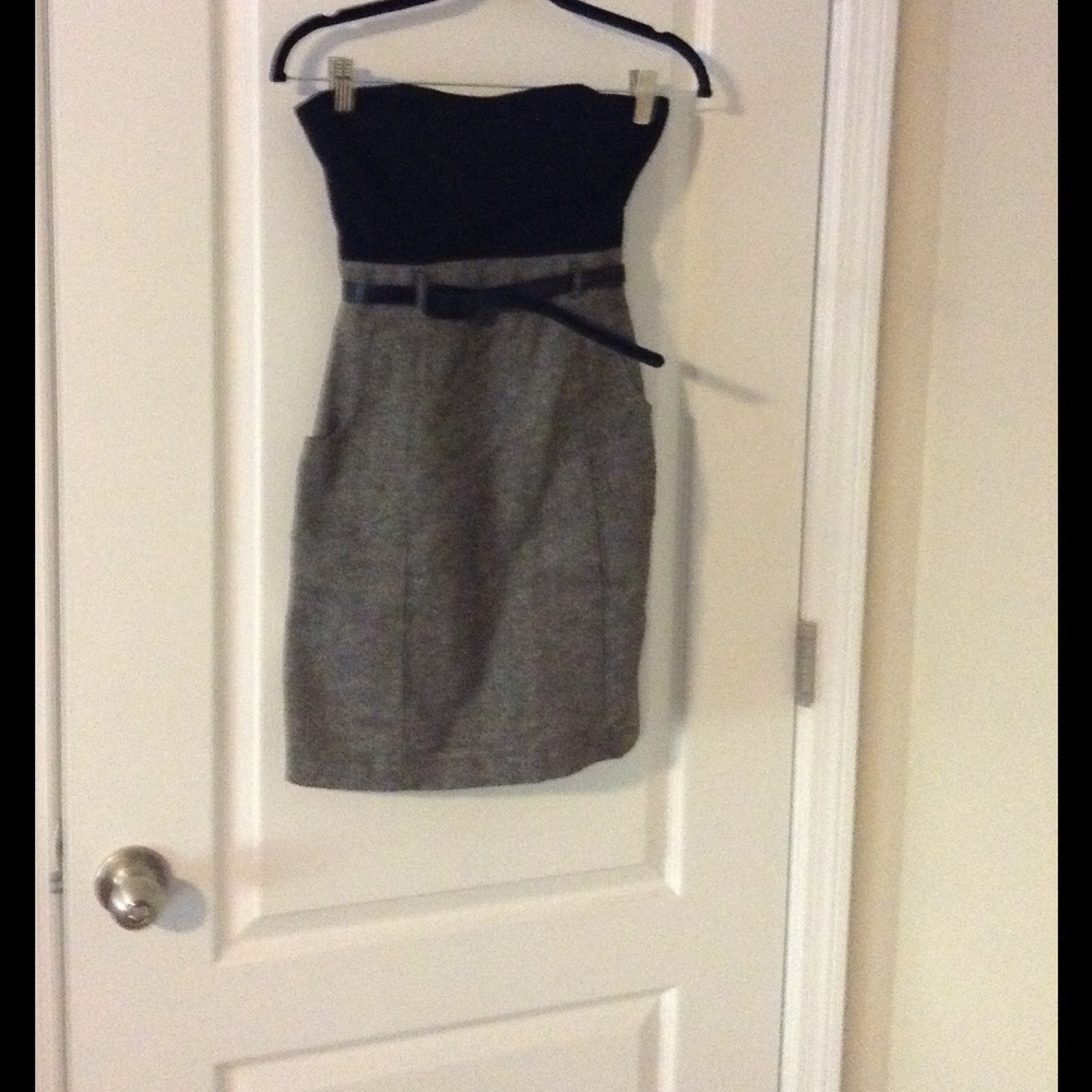 Charlotte Russe Black and Grey strapless dress