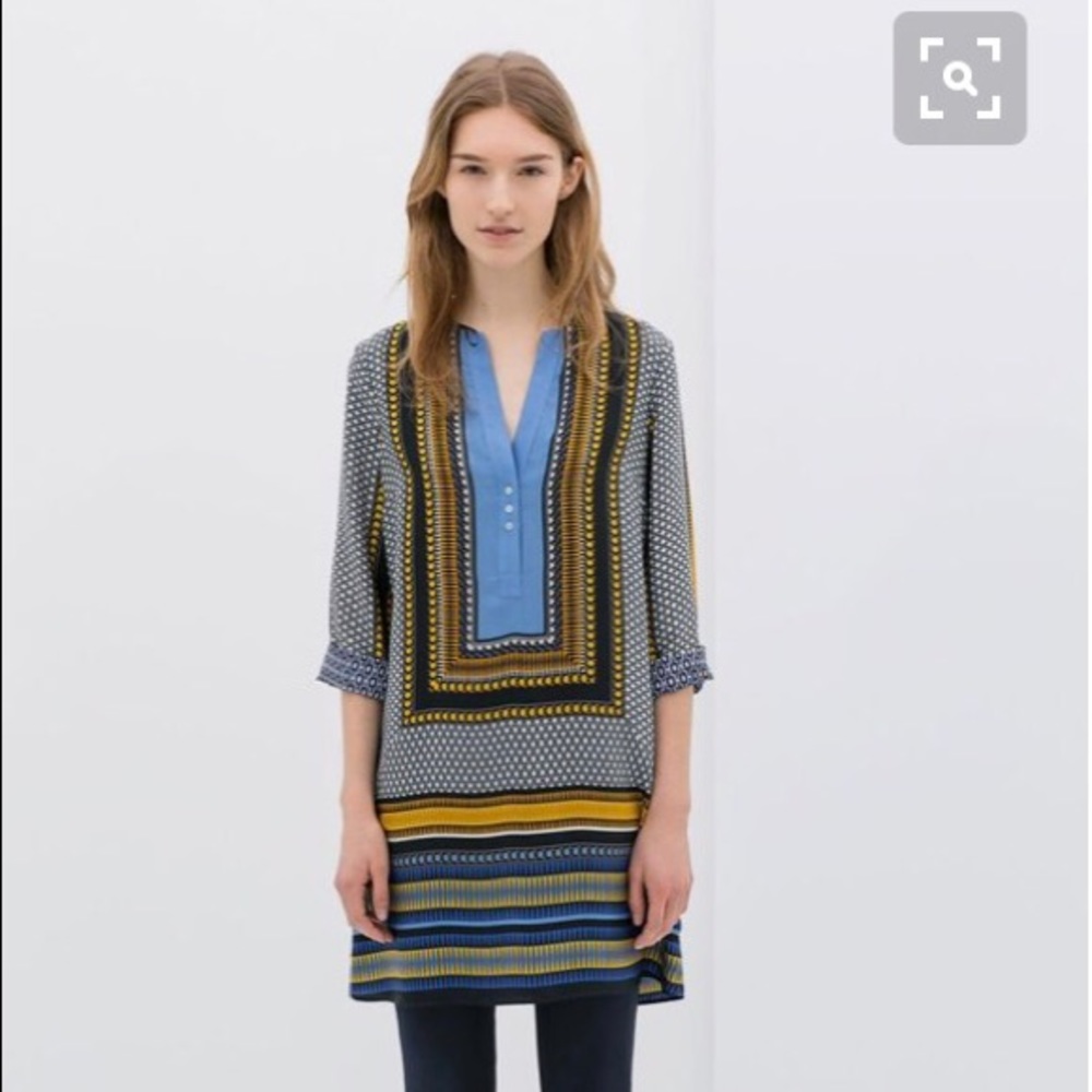 Zara Basic Bohemian Tunic Kaftan Size S