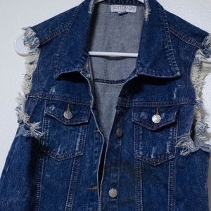 Cotton On distressed jean vest