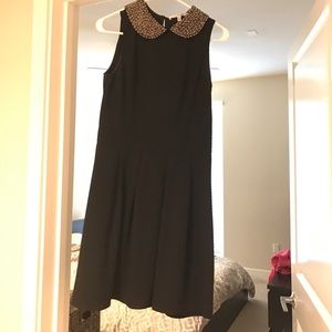 Little black dress with sequin collar