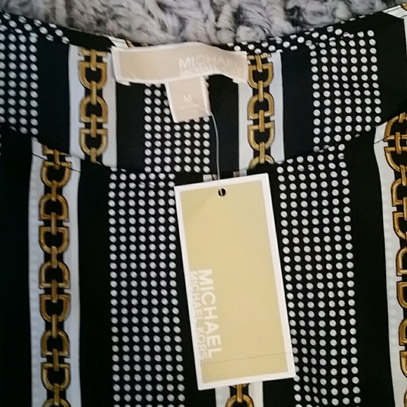 Michael Kors navy blue chain pattern smock - Picture 2 of 4