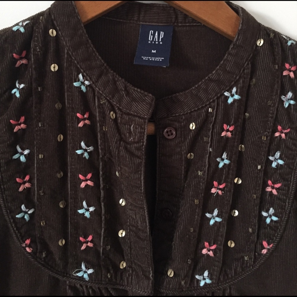 Brown corduroy girls dress