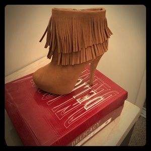 Fringed booties