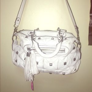 White leather studded Betsy johnson purse