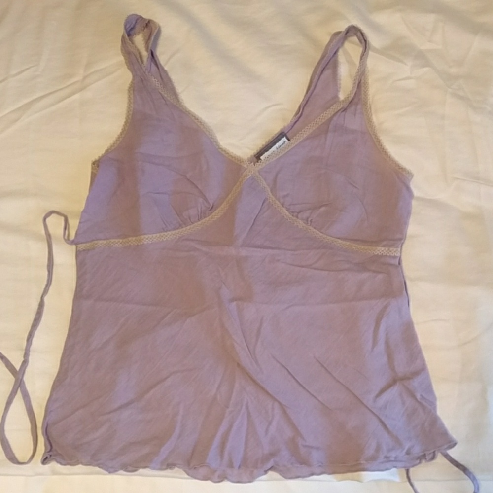 Linen tank with tie in back