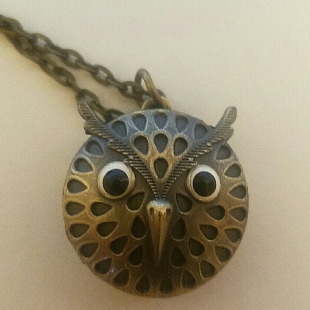 Owl Clock Long Necklace