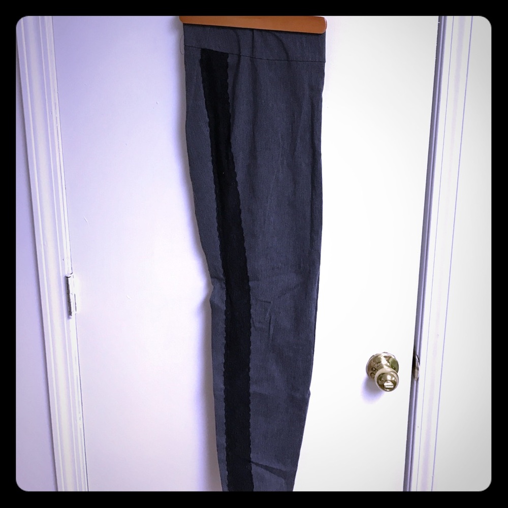 Grey and black lace tuxedo pixie pants torrid sz 2