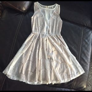 White & nude lined dress