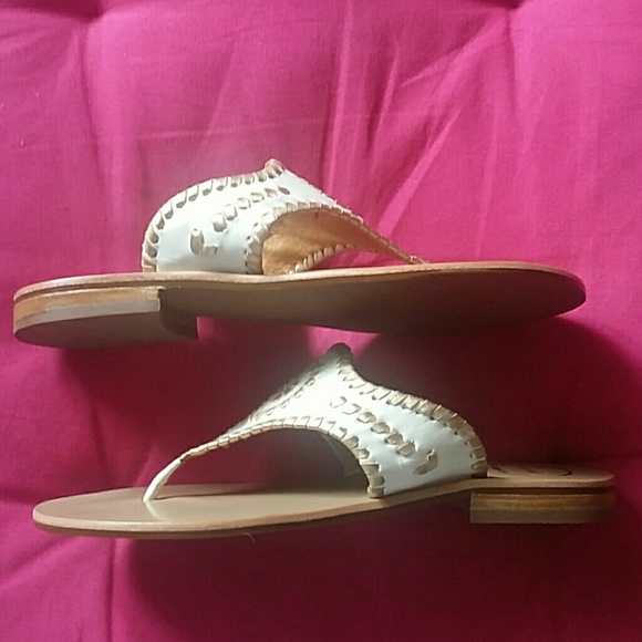 Jack Rogers Blair White Gold Thong Sandals - Picture 4 of 4