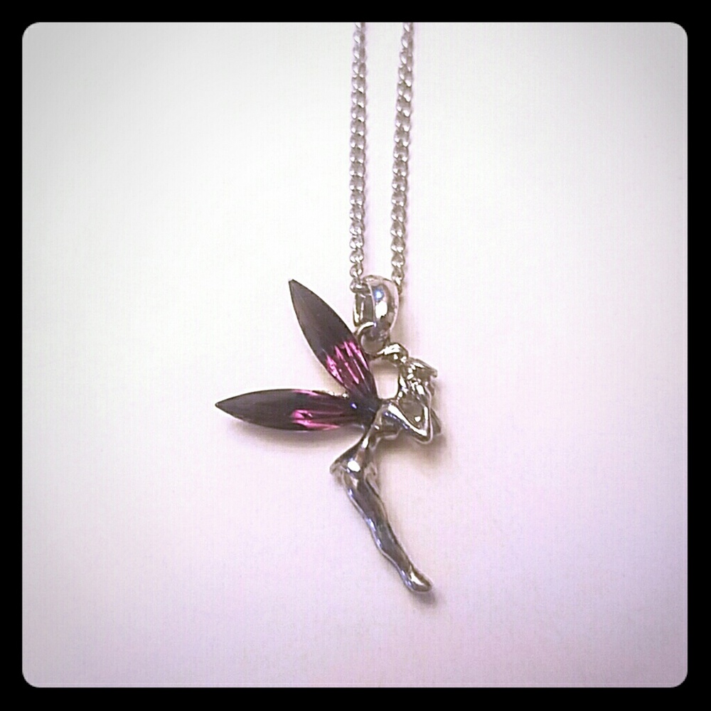 Purple Gem Fairy Pendant with Chain