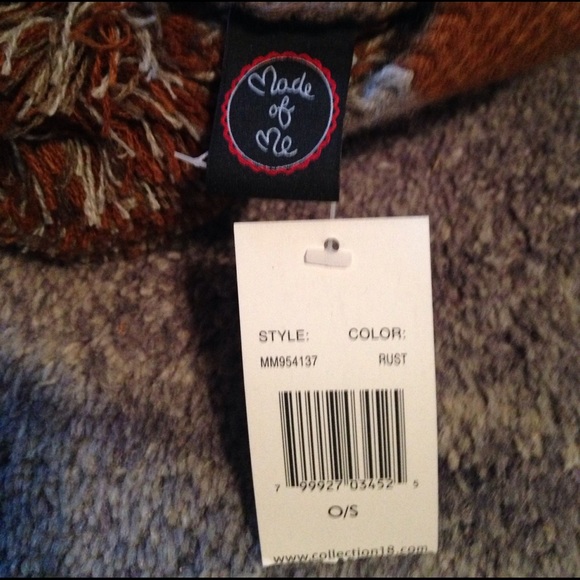 NWT MADE OF ME acrylic brown/gray braided scarf - Picture 3 of 5