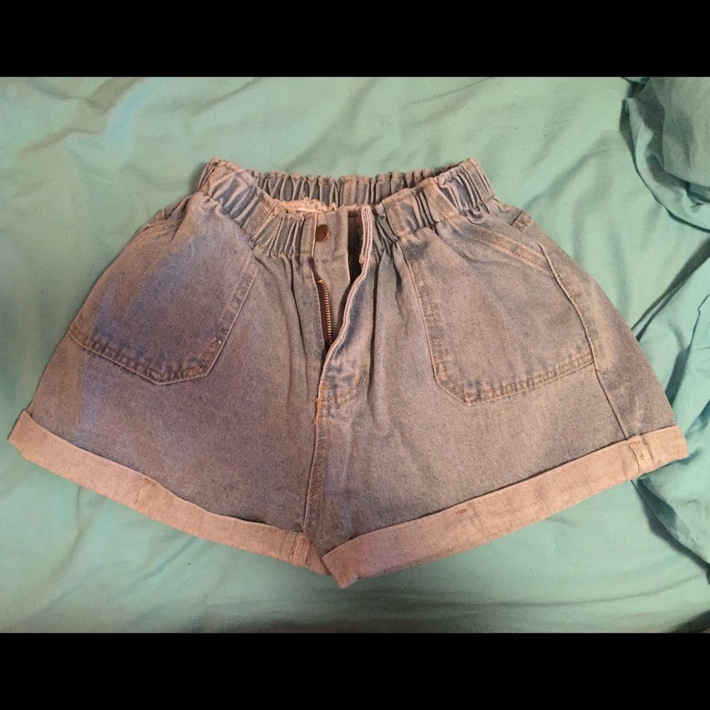 Denim high waist shorts