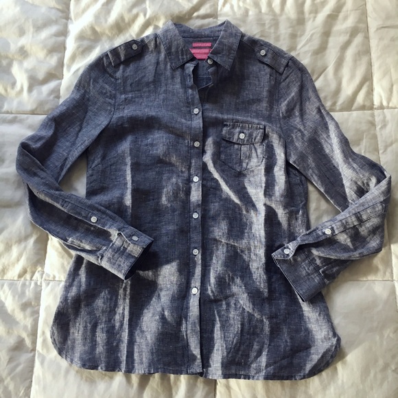 Island Company Tops - MOVING SALE❗️Blue Linen Button Down Shirt Island Company Tops - MOVING SALE❗️Blue Linen Button Down Shirt