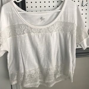 White Short Sleeve Crop Top