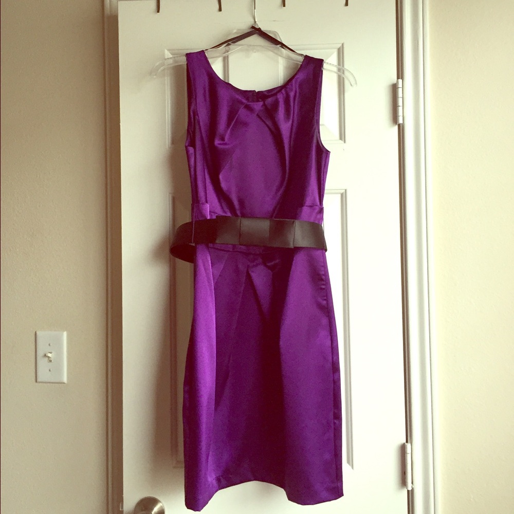 Shimmery belted cocktail dress